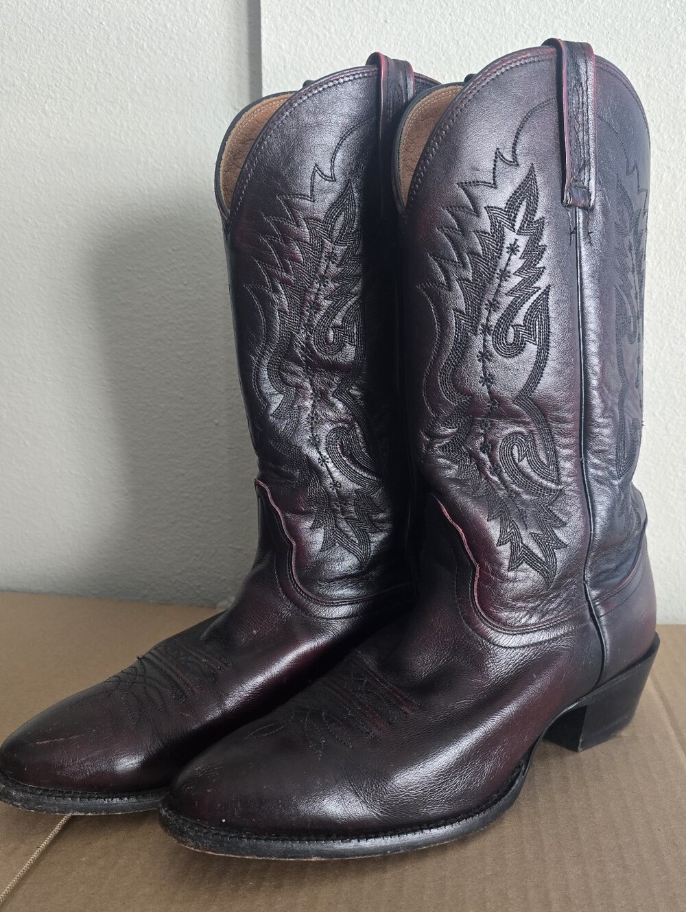 Nocona Cowboy Boots Black Cherry Men's 9.5D